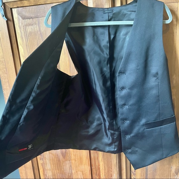 JF J.Ferrar Men's Black Satin Vest Size Medium Slim Fit Size Men’s Medium - Picture 4 of 11